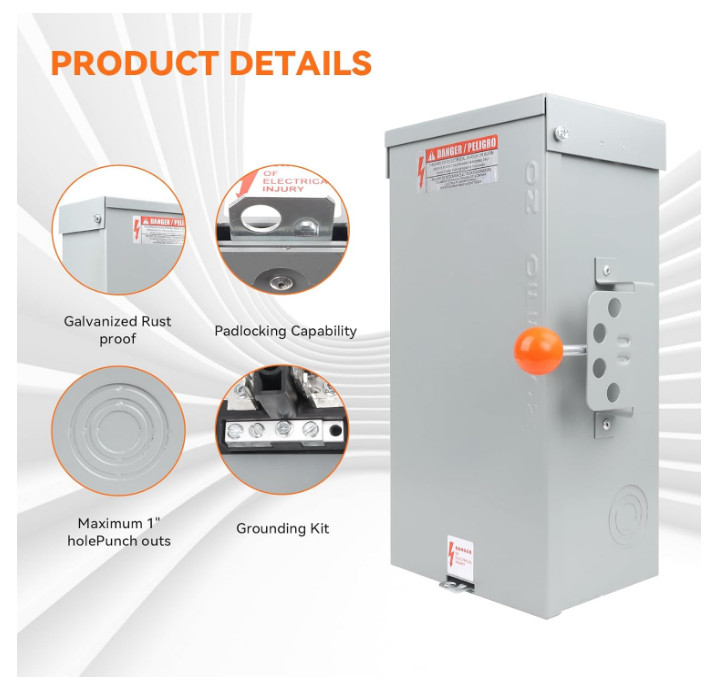 100A Generator Transfer Switch 24000W General-Duty Double-Throw Safety Stability