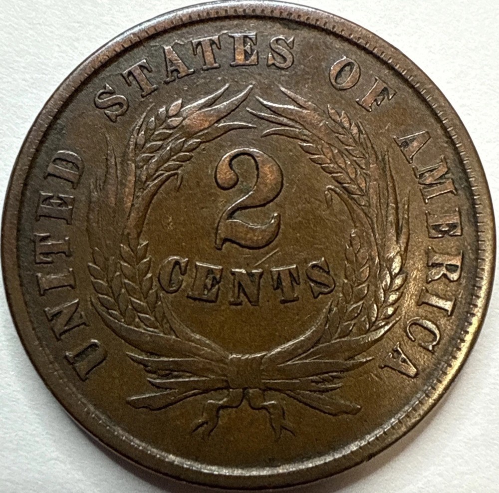 1864 2 Cent Piece 2c Exact Coin Imaged #2C155