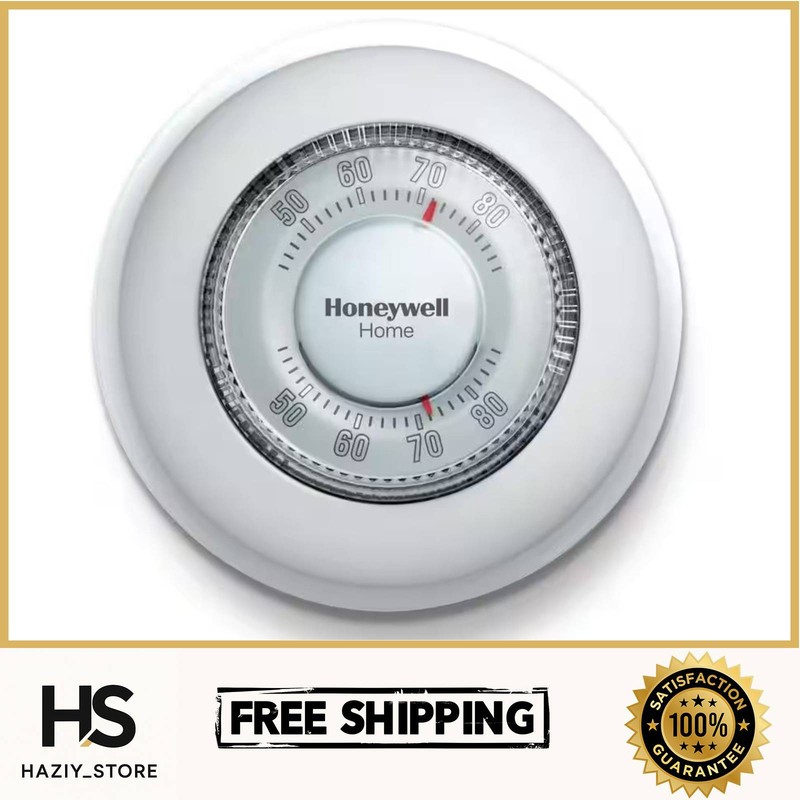 Round Non-Programmable Thermostat Manual Single Stage Heating Control
