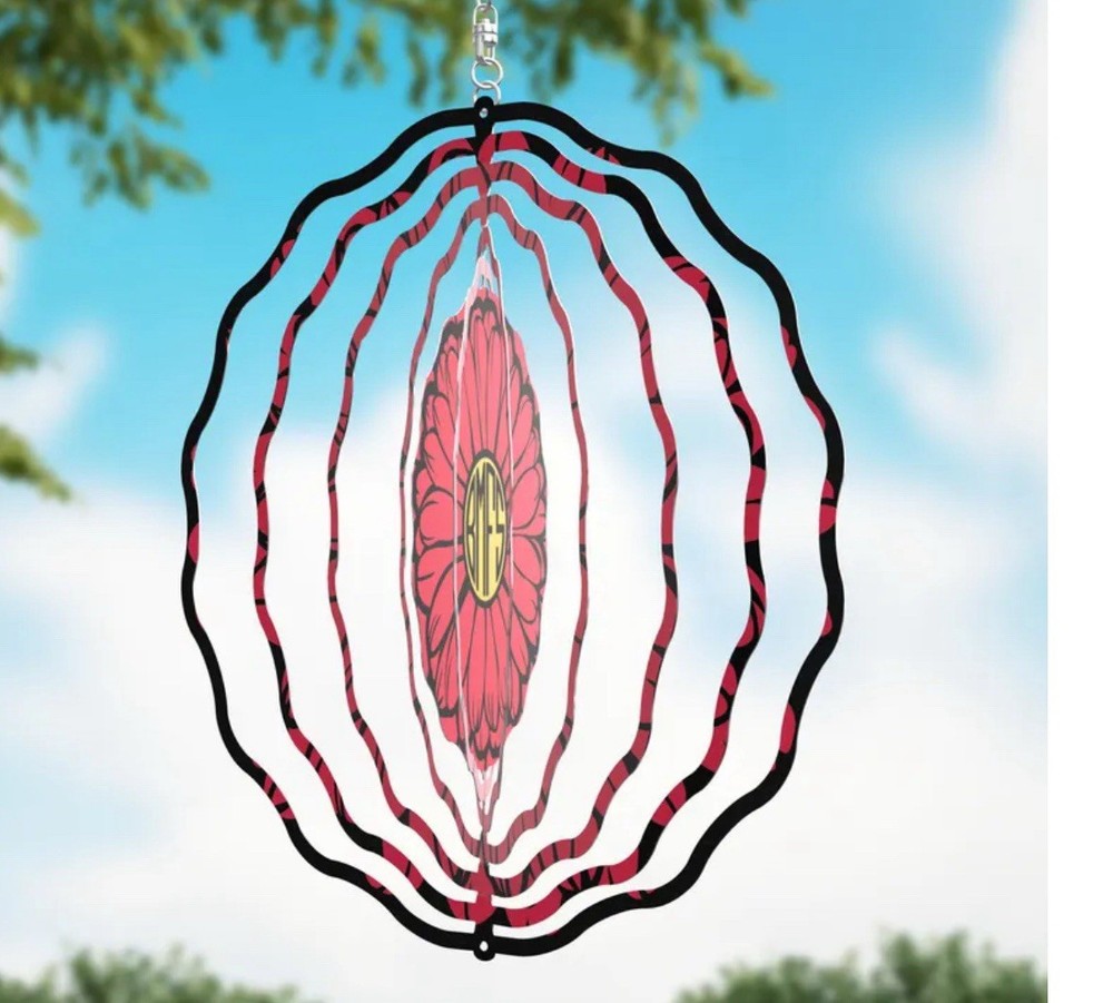 Grateful Dead Red Daisy BMFS Inspired Windspinner 8”