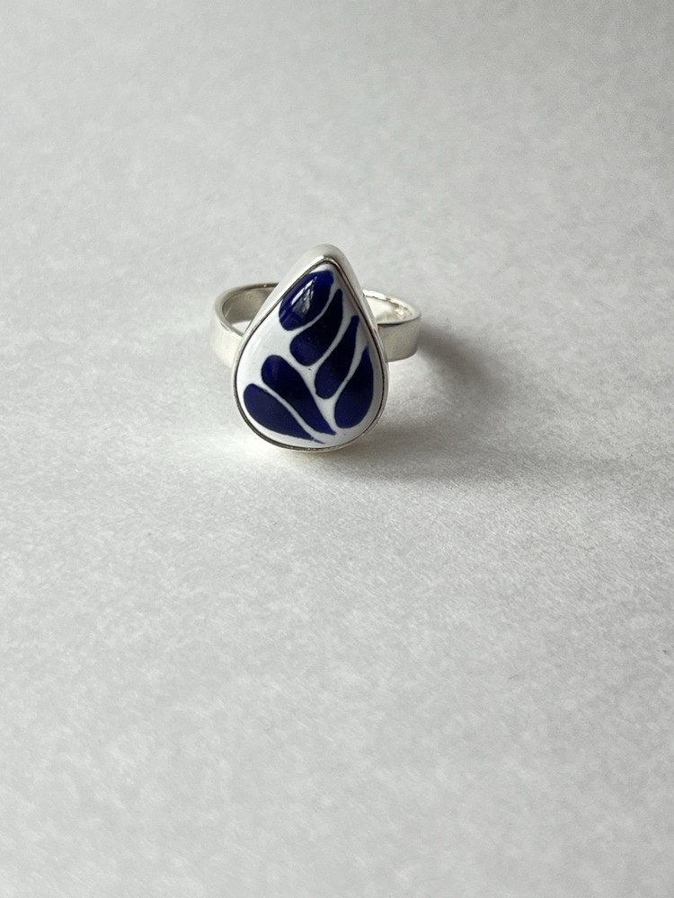 Talavera Design Ring 925 Sterling Silver Artisan Handmade