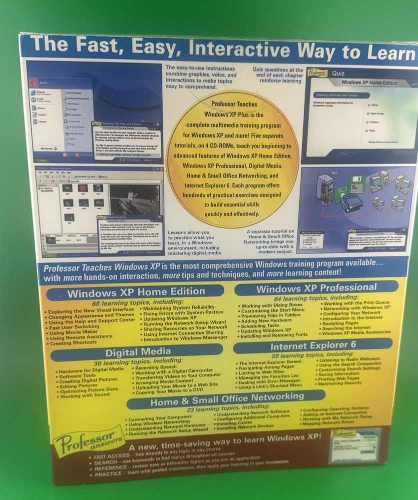 Microsoft Windows XP Professor Teaches 5 CD Program Tutorial Set 2000/ME/98/NT
