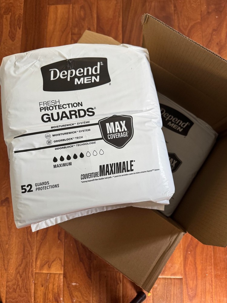 Depend Men Fresh Protection Guards Maximum Coverage - 104 Count
