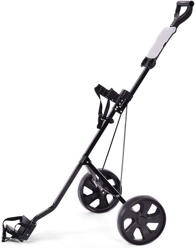 Golf Cart, 2 Wheel Foldable Golf Trolley Push Pull Cart with Scoreboard, Multifu