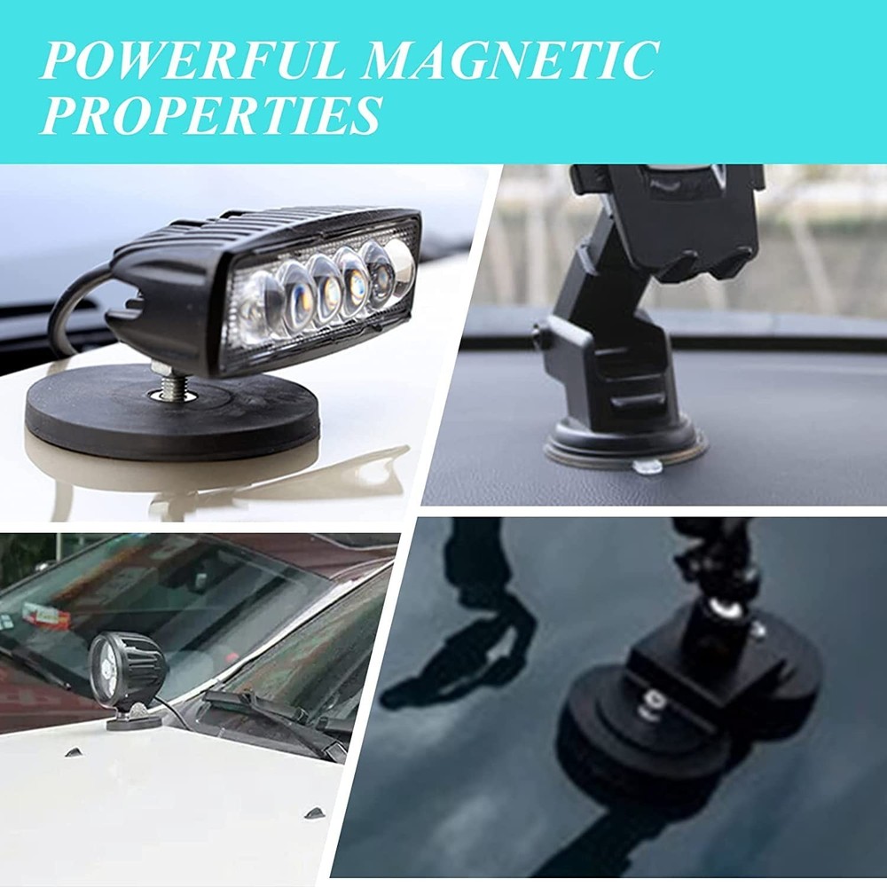 4-Pack 30LBS Neodymium Mounting Magnets with Rubber Coating for Ultimate Support