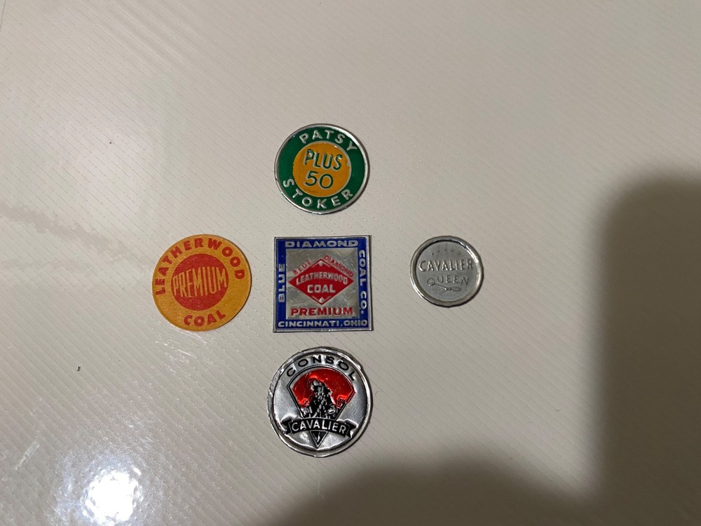 nice lot of 5 different Scatter tags not mining stickers