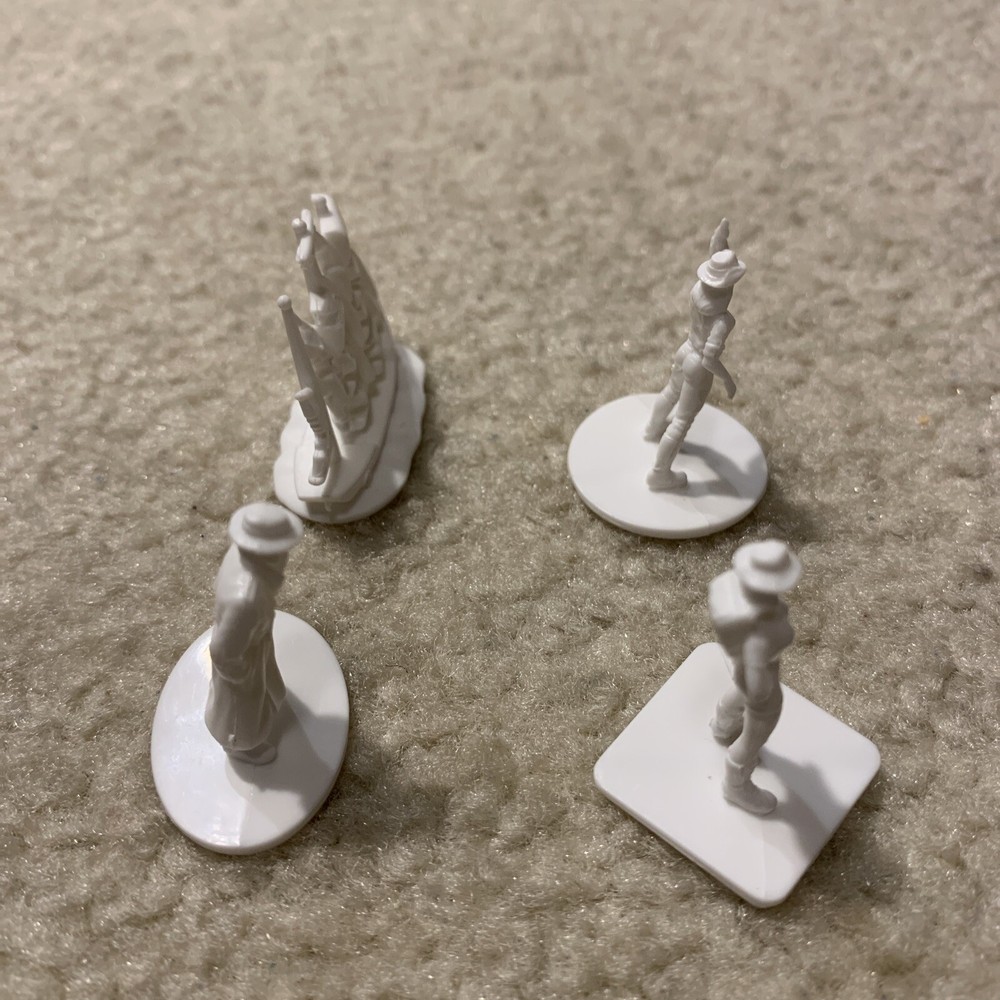 Vampire Hunters Board Game Replacement Pieces 4 Pawns Figures White Ship Torch