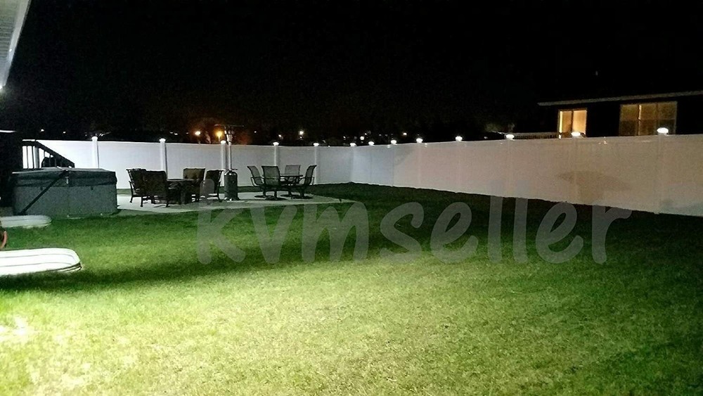 6-Pack LED White Vinyl 5"X5" Solar Powered Post Deck Cap Square Light Sun WF