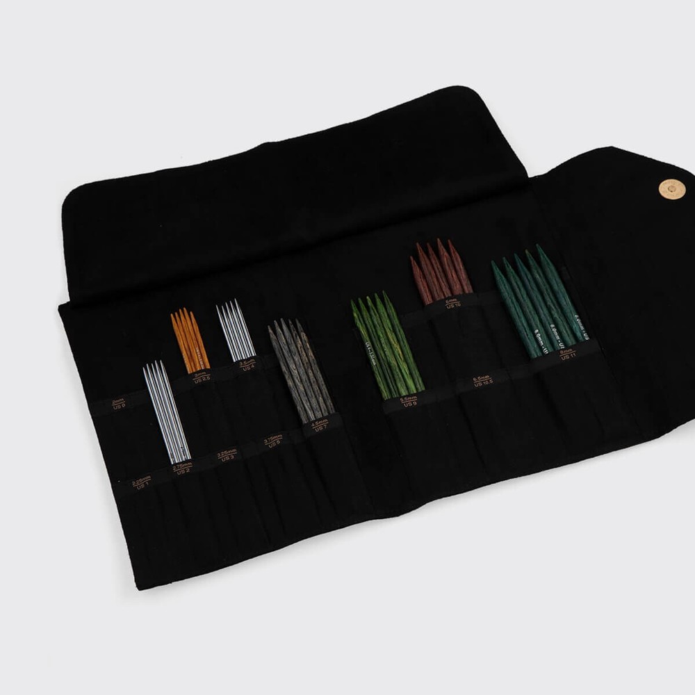 KnitPro Double Pointed Knitting Needle Case- Beige or Black
