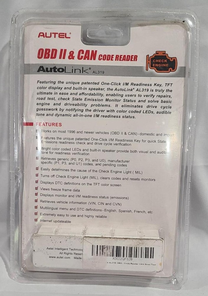 Autel Professional OBD2 Scanner AL319 Code Reader, Enhanced Check and Reset