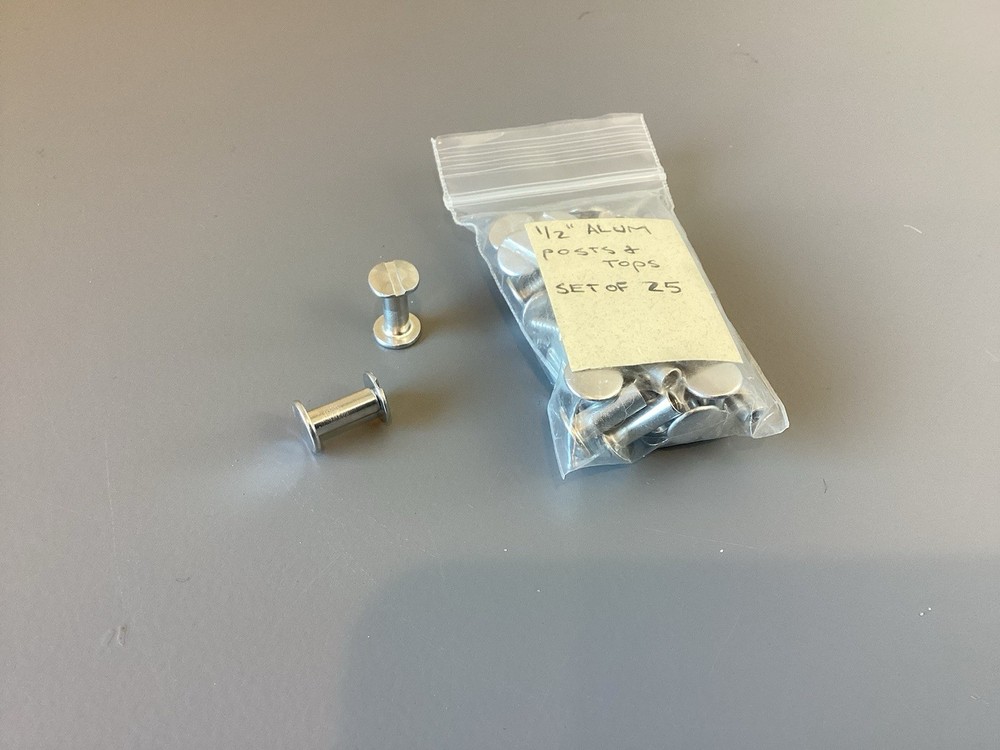 Aluminum Binding Posts 1/2” Long Books Pads