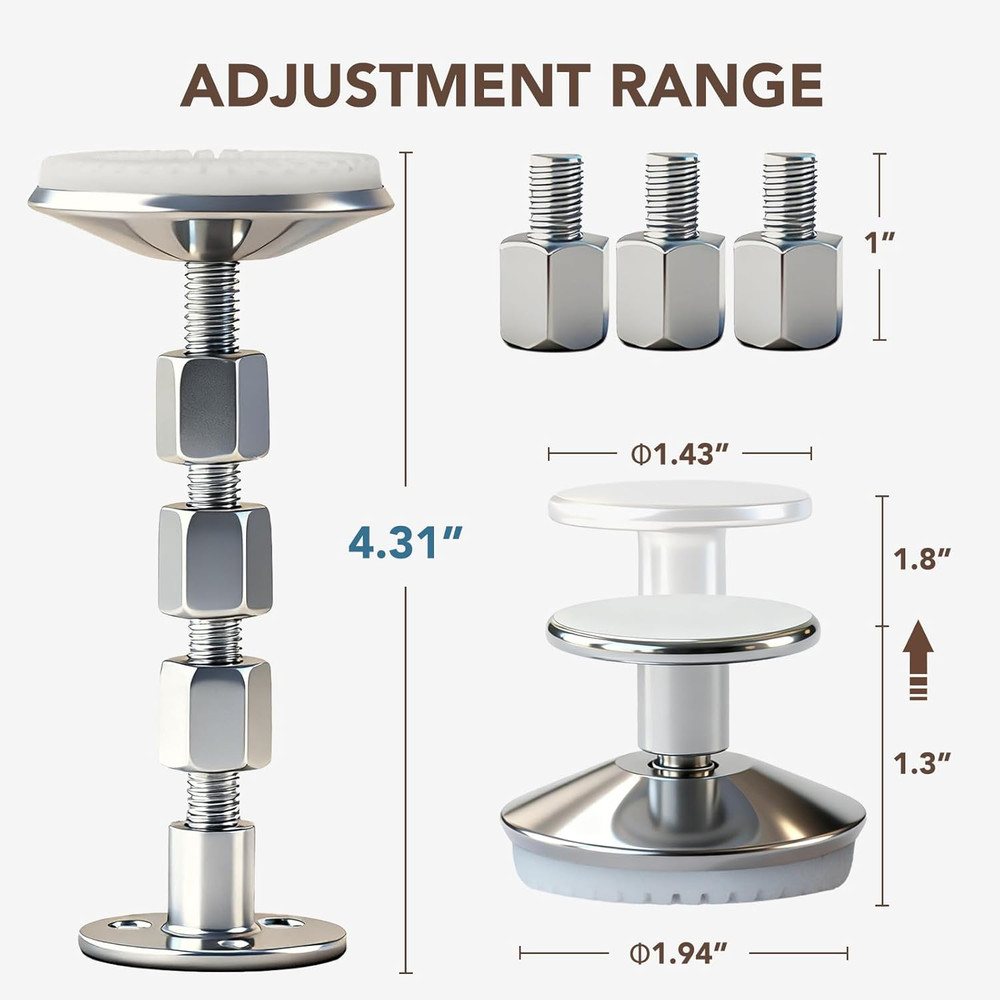 Adjustable Bed Frame Anti-Shake Tool with Headboard Stoppers, 2PCS Set