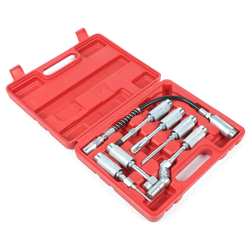 7pc Grease Gun Adapter Set Lubing Hose Fitting Zerk Tip Assortment US Ship