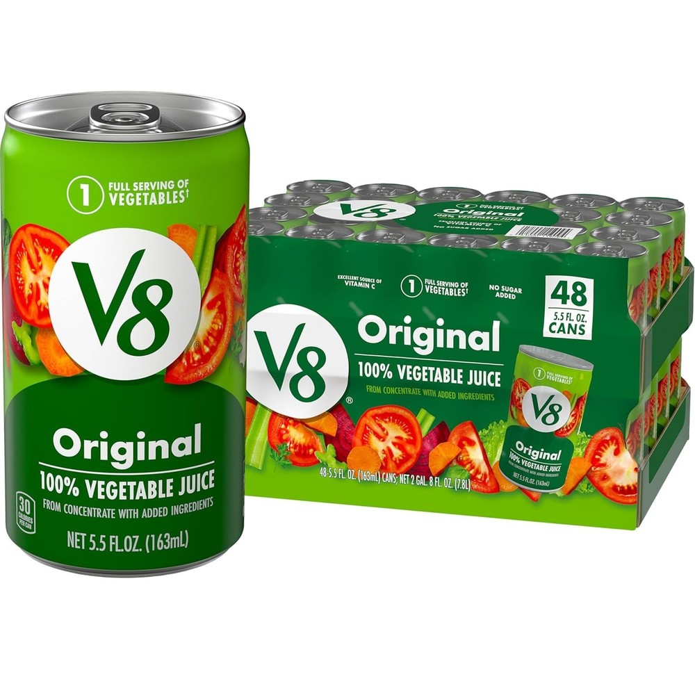 48-Pack 100% Vegetable Juice, 5.5 fl oz