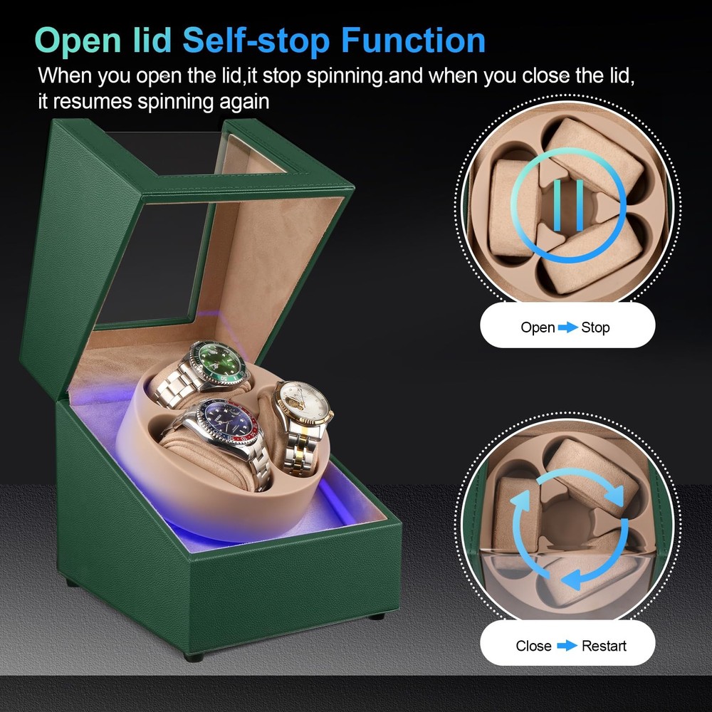 J&T Technology Watch Winder for Automatic Watches,Automatic Green