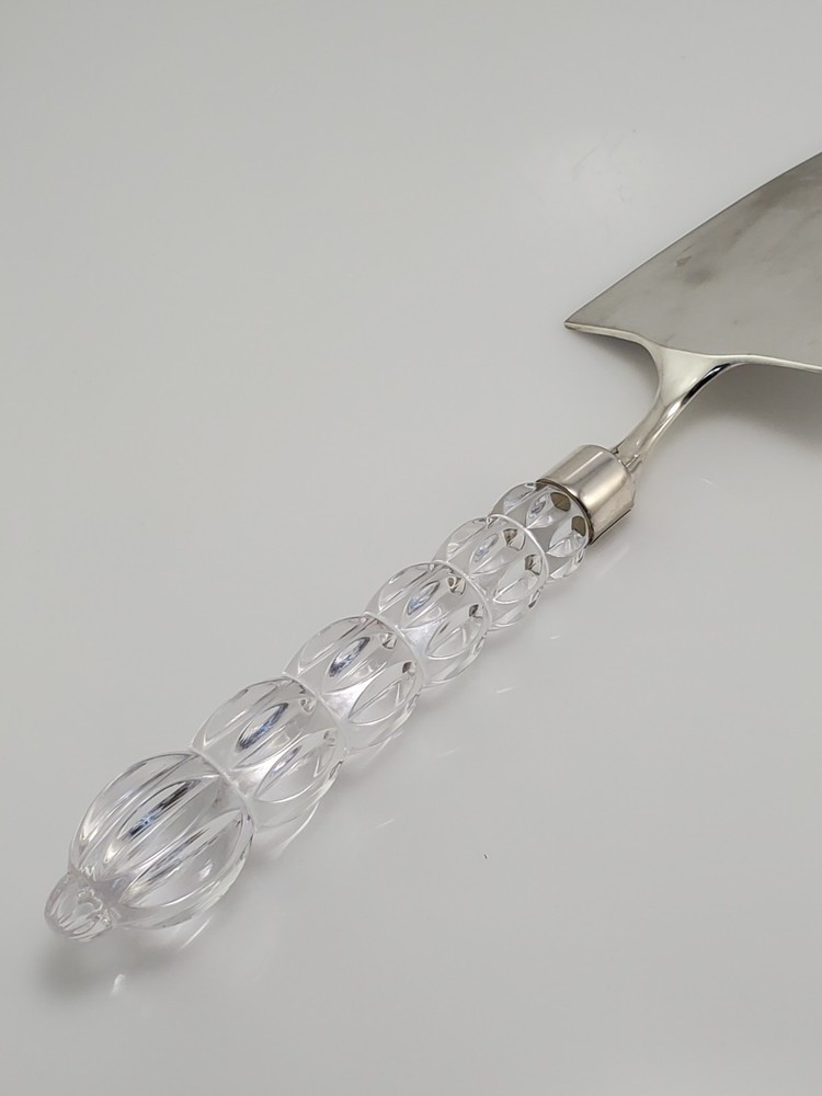Mikasa Cake Pie Server Knife with Crystal Handle Silver Plated Rousseau Pattern