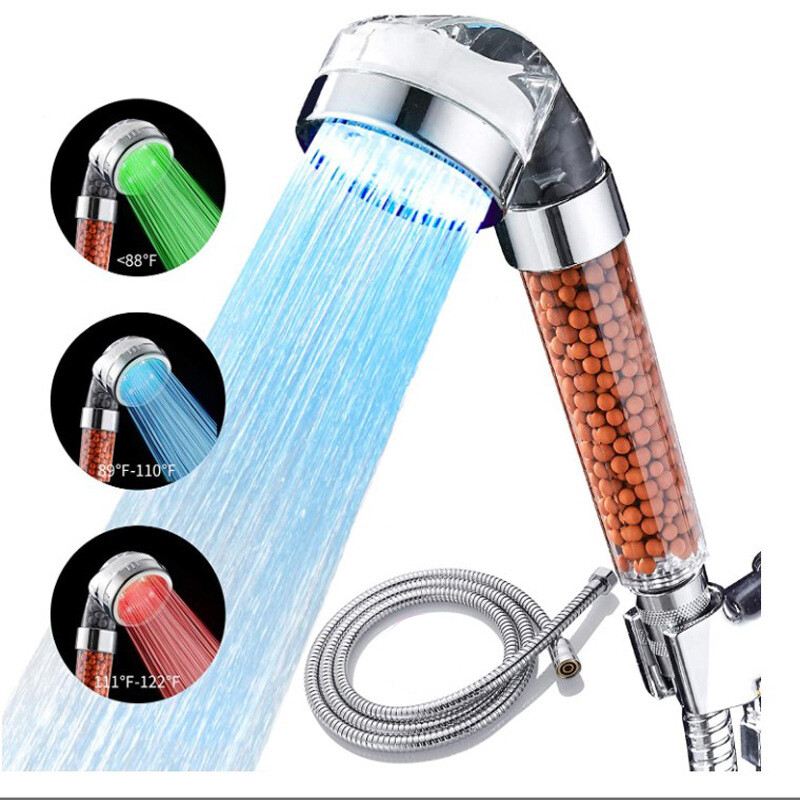 Showerheads High-flow rainfall showerheads Temperature-controlled color change