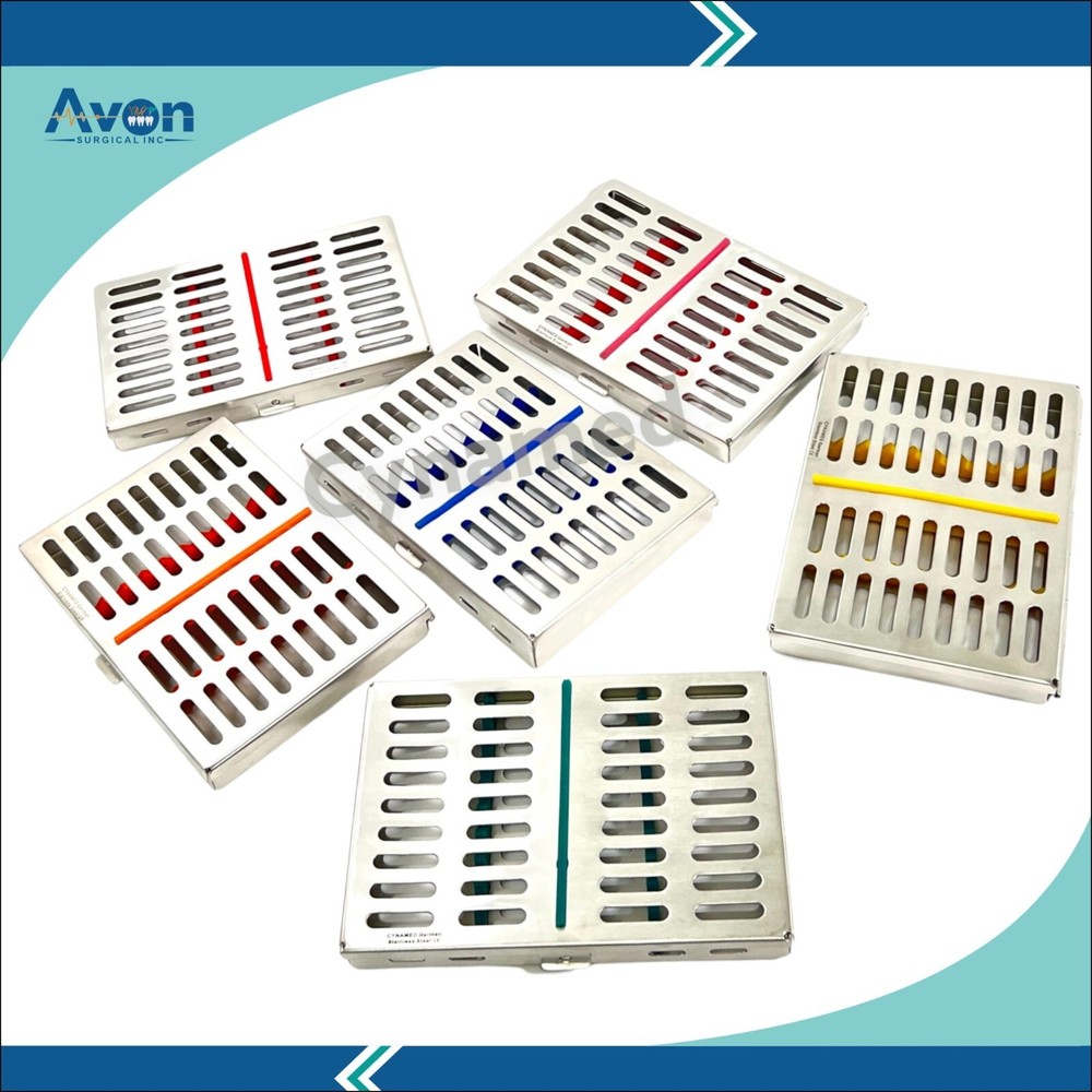 3 Pack - Sterilization Boxes for Dental Instruments Medium w/ Silicone Insert