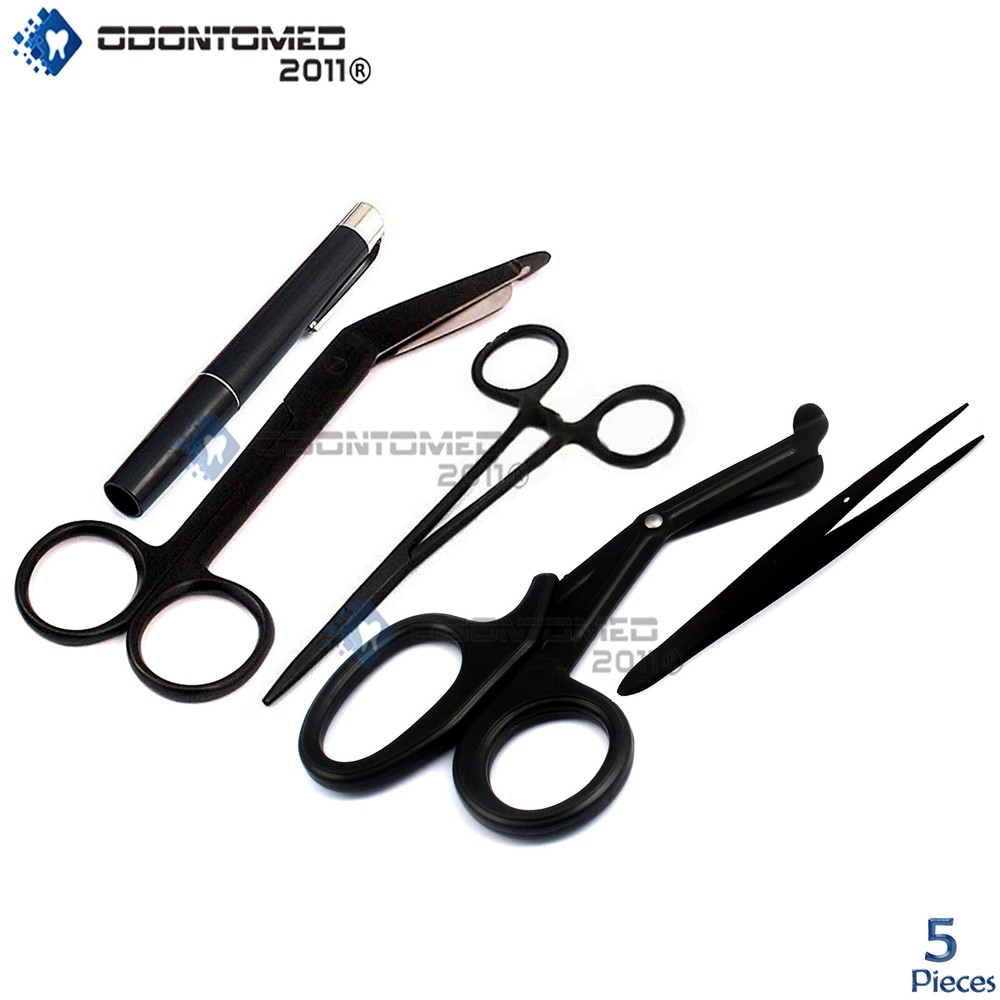 Shears; EMT/Scissors combo pack Tactical Black scissors forceps light New