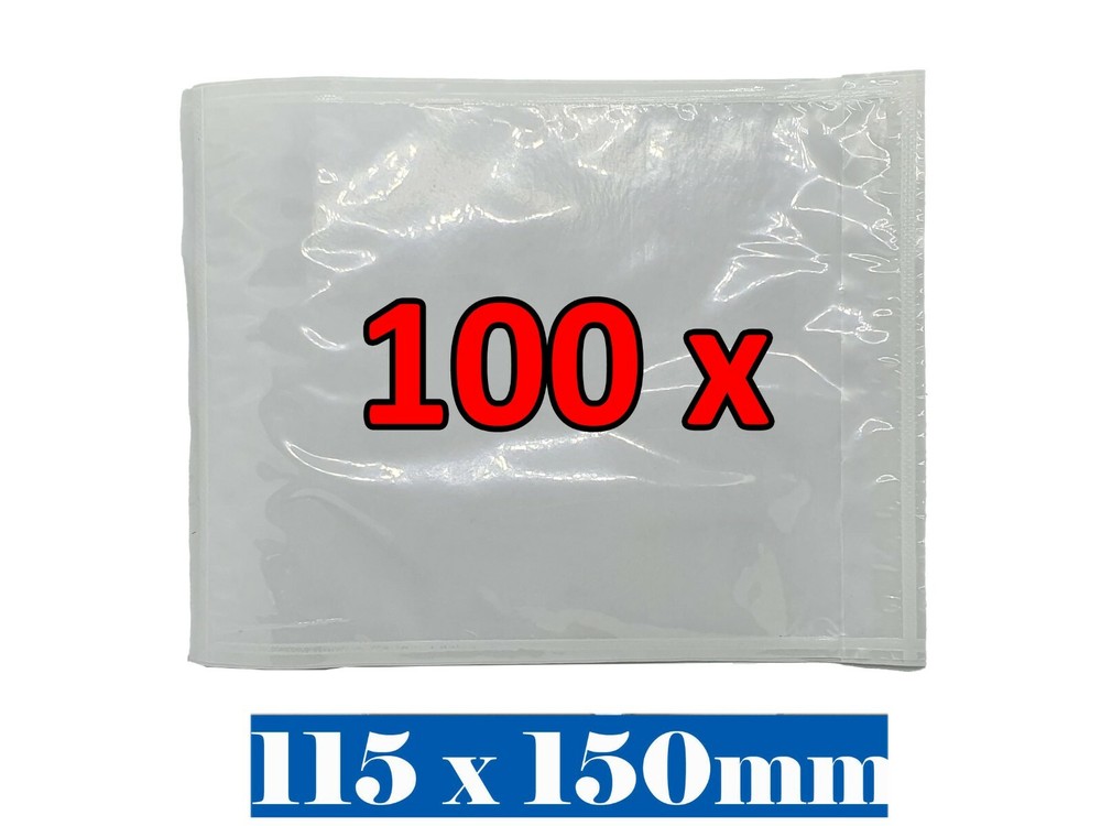 100 x Document Enclosed Pouch 115 x 150MM White Blank Plain Invoice Envelope
