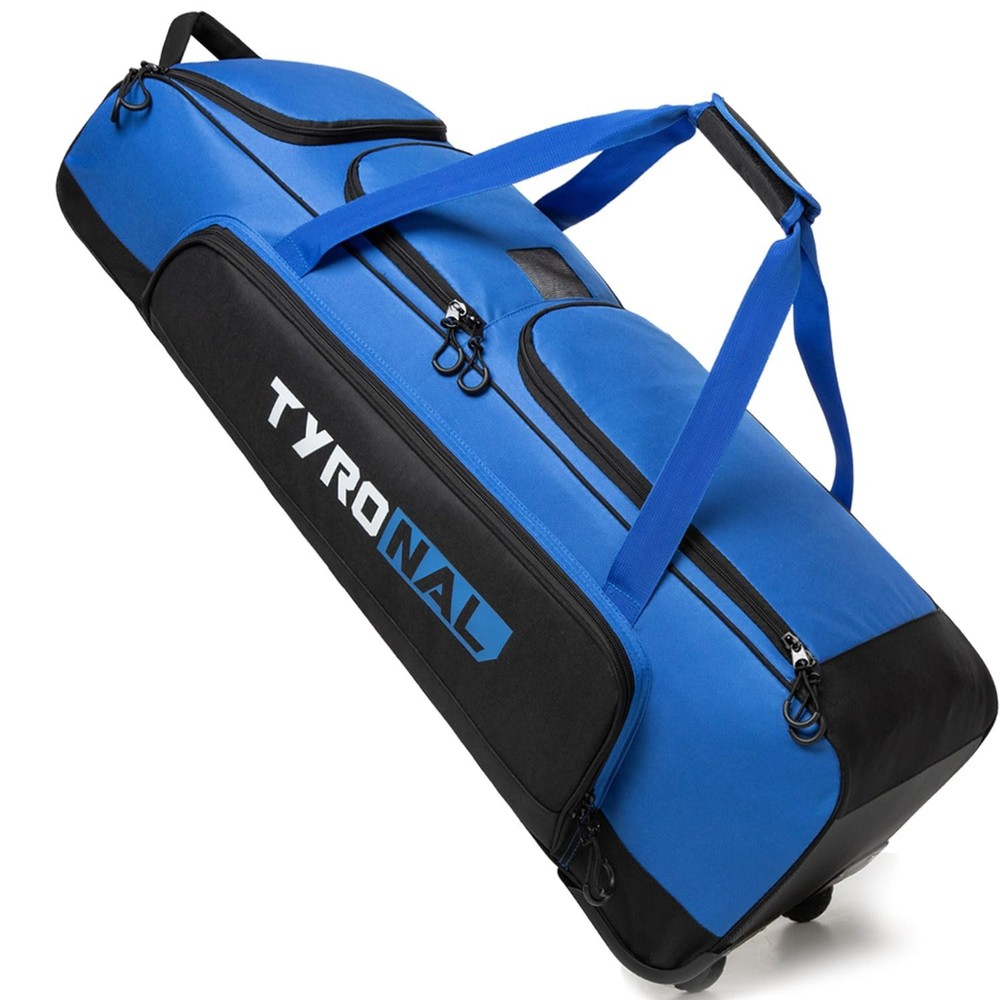 Baseball Bag with Wheels for 4 Bats,Soft Rolling Baseball Bag With Multi-Pock...