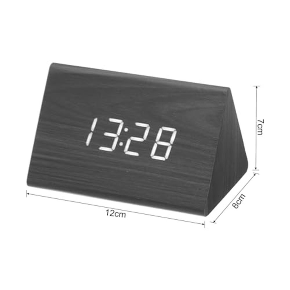 Convenient Alarm Function Wood Clock LED Digital Display Adjustable Brightness