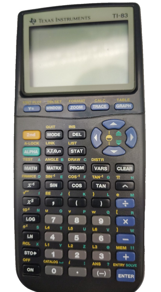 Texas Instruments TI-83 Handheld Graphing Calculator With Cover 1996 Tested