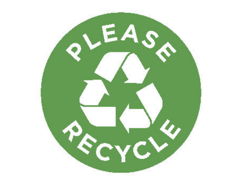 Please Recycle Labels 1000 each per roll size 1" Round Oval STICKERS