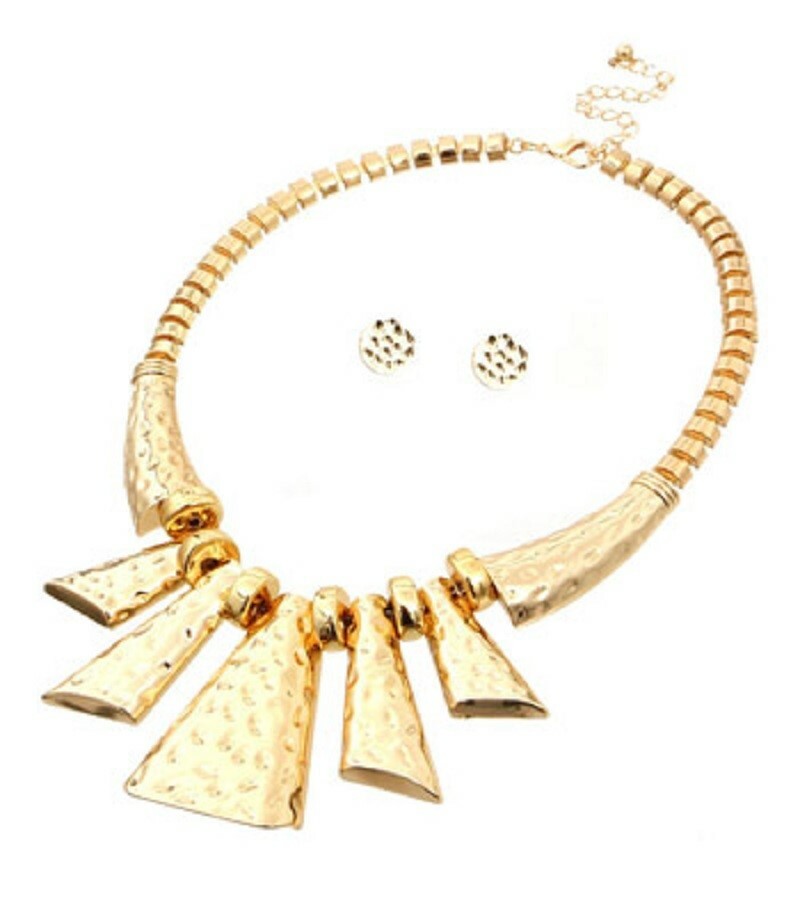 Textured Metal Necklace Set