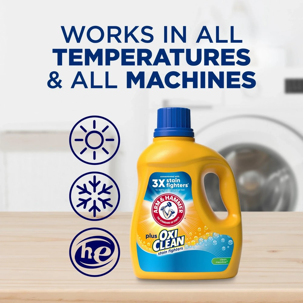 ARM & HAMMER Plus OxiClean Liquid Laundry Detergent, 77 loads, 100.5 fl oz