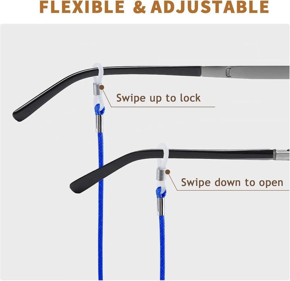 6-Pc Multicolor Eyeglass Straps - Secure & Stylish Eyewear Holders