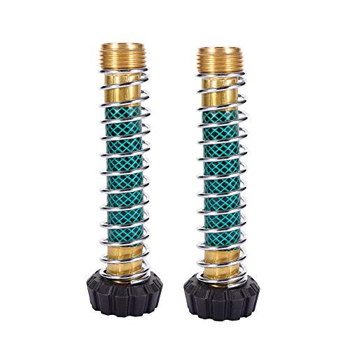 Garden Hose Coiled Spring Protector with Solid Brass Faucet Hoses Coupling