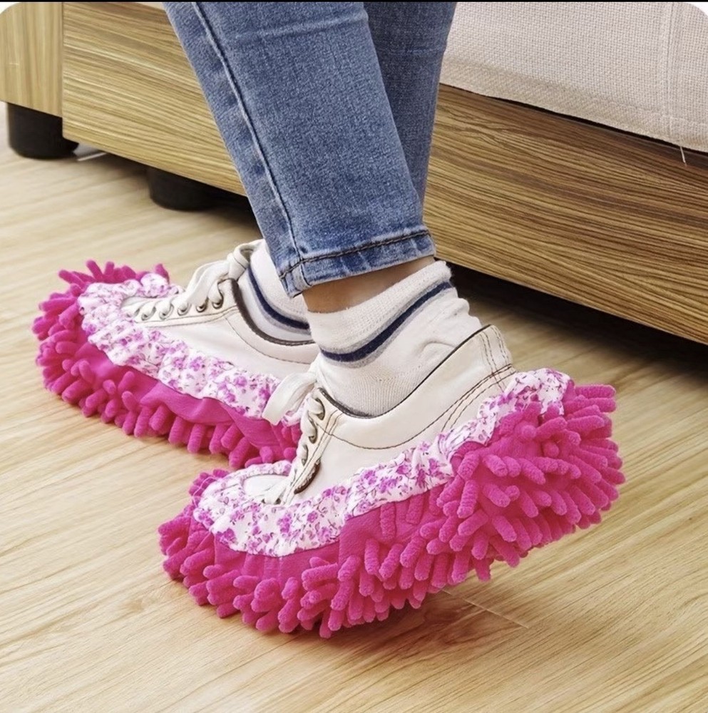 Microfiber Multicolor Slipper Mop Covers 2 Pack Floor Cleaning