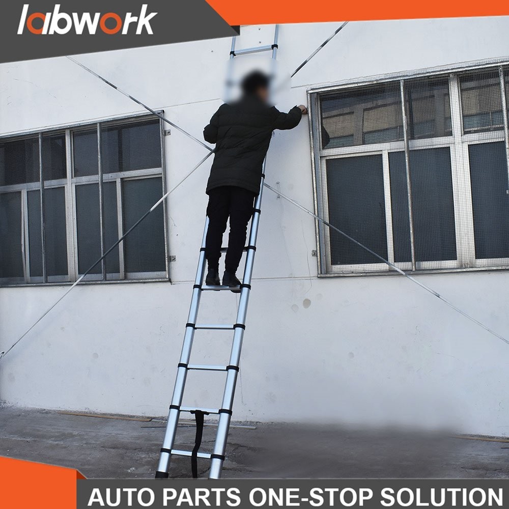 Labwork 12.5ft Telescopic Step Ladder Aluminum Multi Purpose Extension Ladder