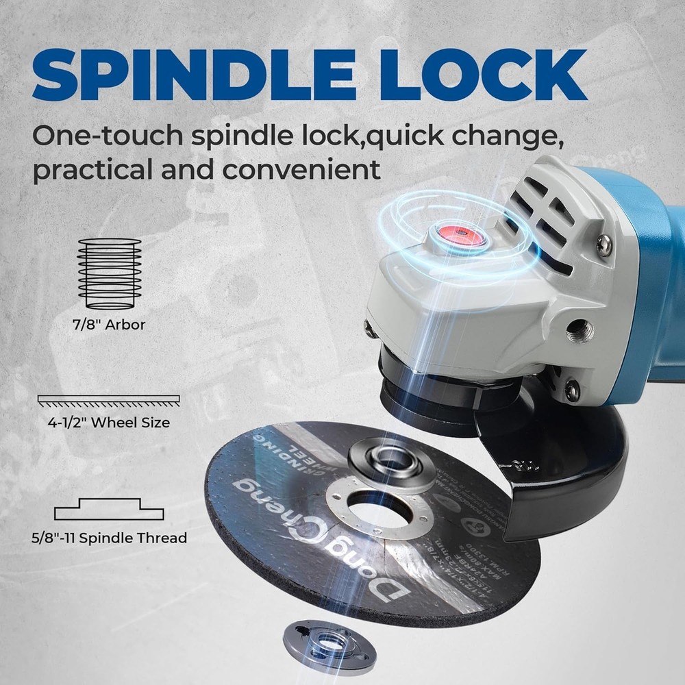 Versatile 800W Electric Angle Grinder - Includes Cutting Discs & Flap Discs