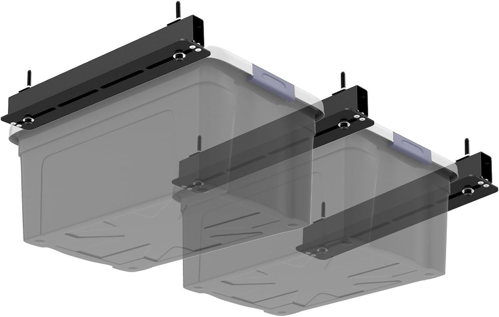 3 Pack Overhead Storage Bin Rack, Ceiling Racks For Utility Bins Organization