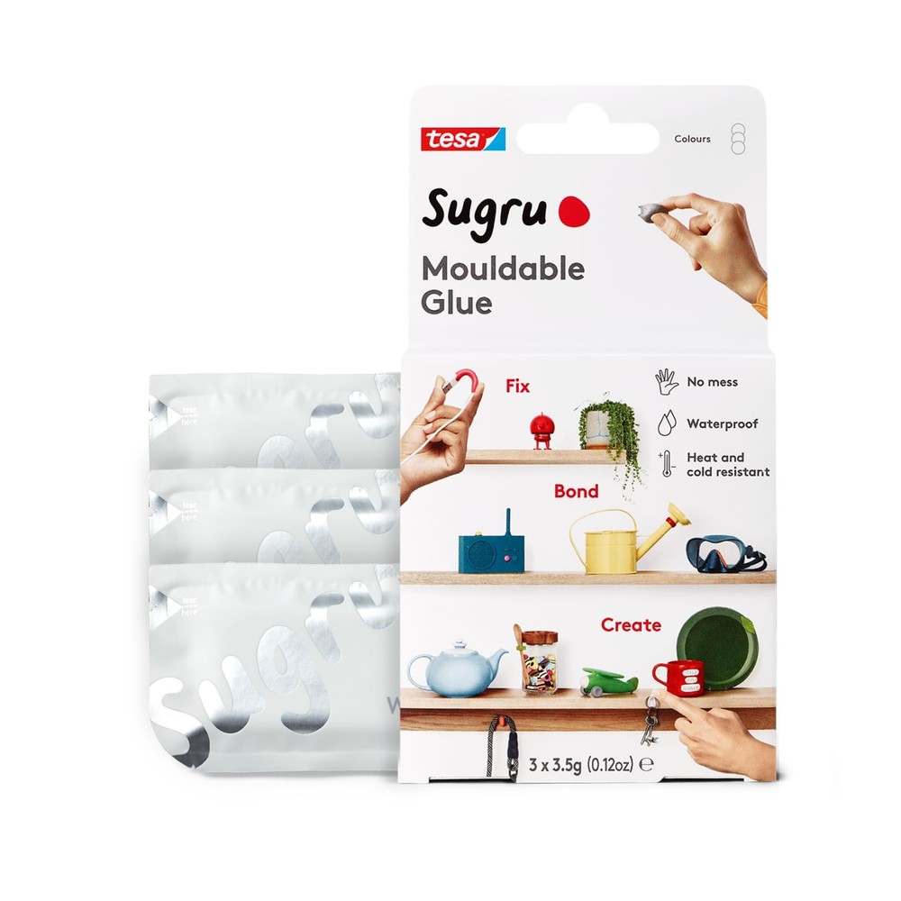 Sugru by Tesa - Moldable Multi-Purpose Glue for Creative Fixing and Making, Whit