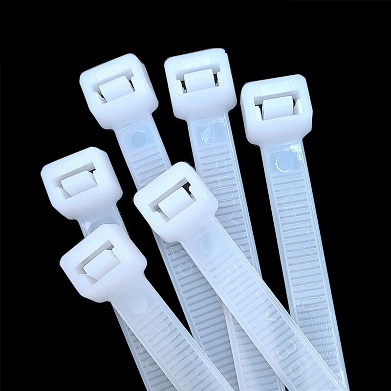 5.2mm Width Cable Ties Nylon Zip Tie Wraps Strong Long Multiple Size White/Black