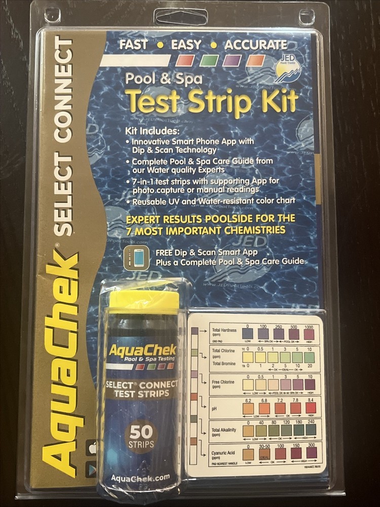 AquaChek Select Connect Complete Pool & Spa Maintenance Test Kit 7-Way 50 Strips