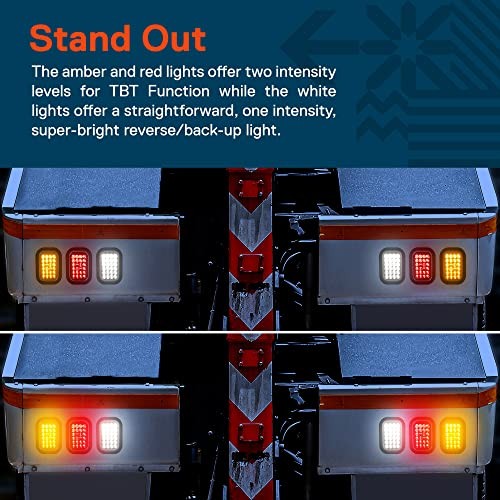 TRUE MODS 2pc 5x3 3x5 Inch Rectangle LED Trailer Tail Light Kit 2 Pack White