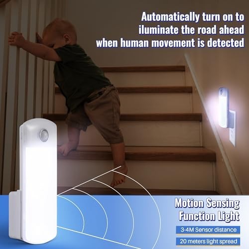 6 Pack Rechargeable LED Emergency Lights, Motion Detection Flashlights for Power