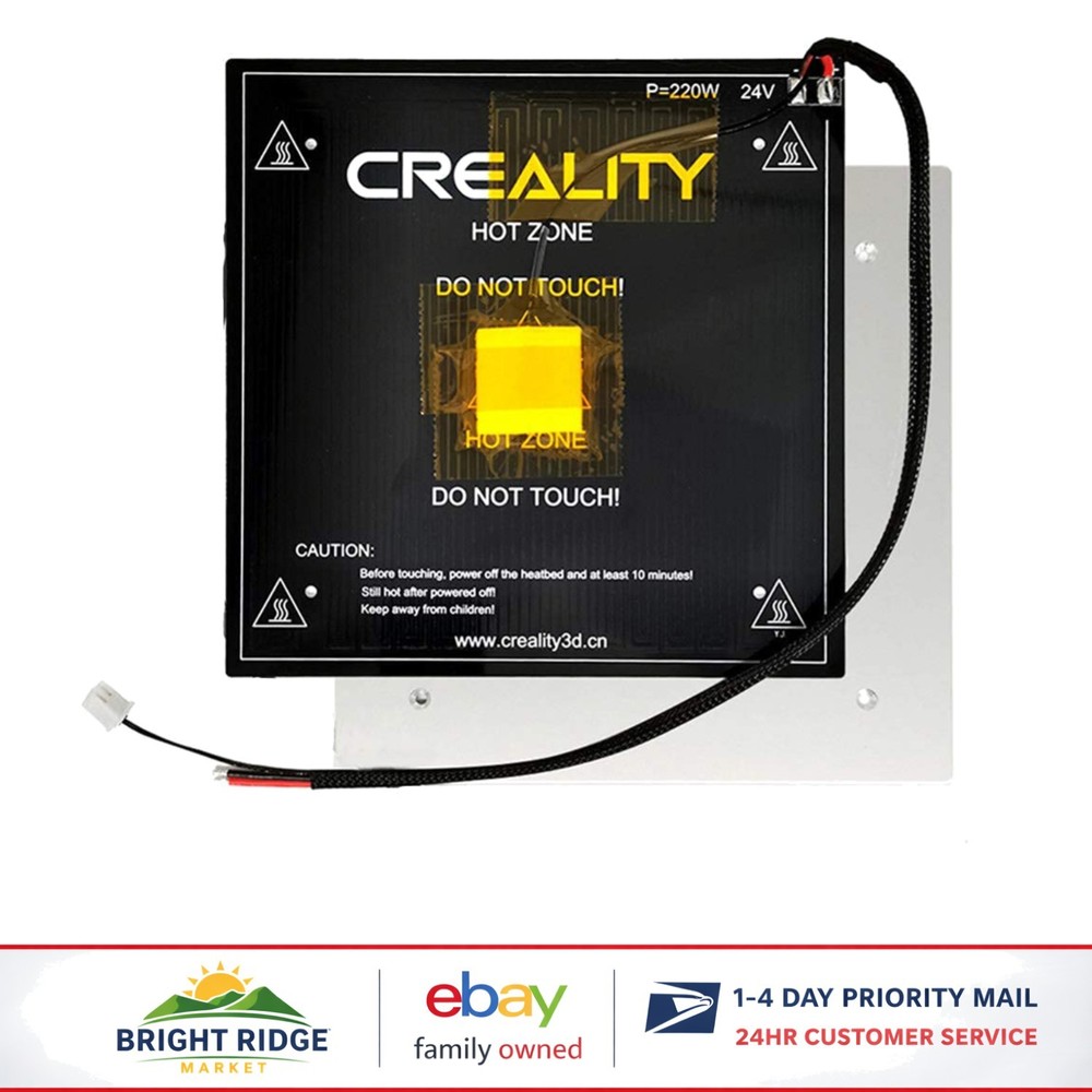 Replacement Hot Bed 220W 24V for 3D Printer with Installed Cable and Dimensions