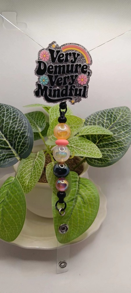 So Mindful Acrylic Rectractable Badge Reel