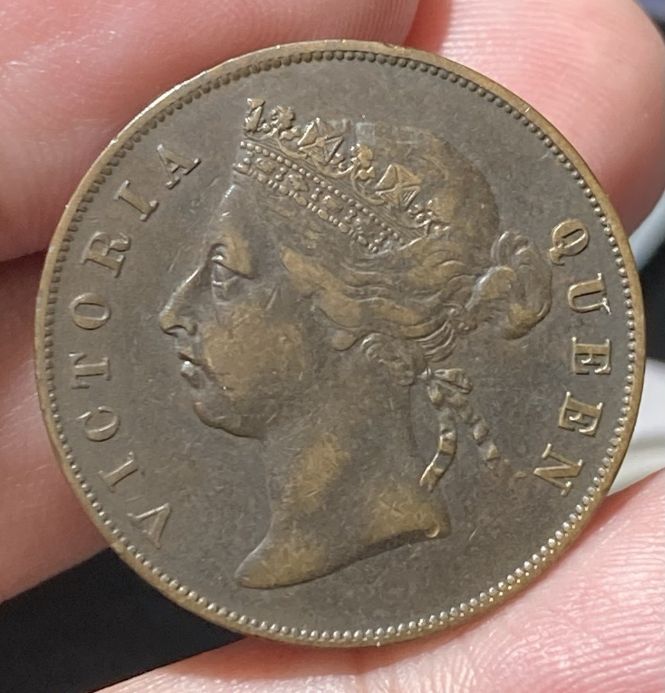 STRAIT KM9a 1 Cent 1884 Nice Grade Queen Victoria