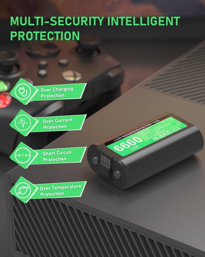 Certified Rechargeable Battery Pack for Xbox Controllers - LED Charge Indicator