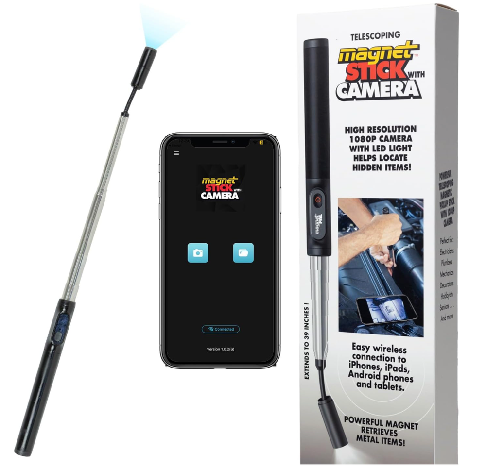 Wireless Telescoping Borescope compatible with Apple or Android. extends to 39"