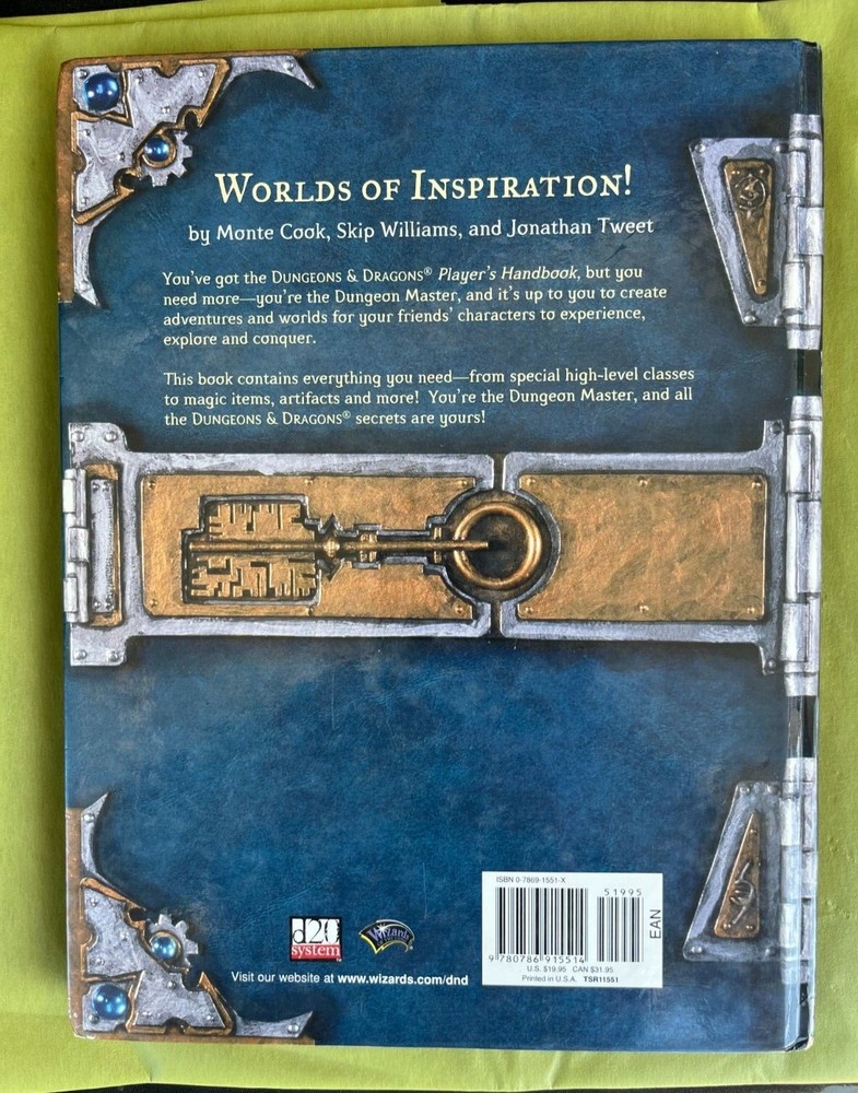 Dungeons & Dragons Dungeon Master's Guide Core Rulebook II (2) First Print 2000