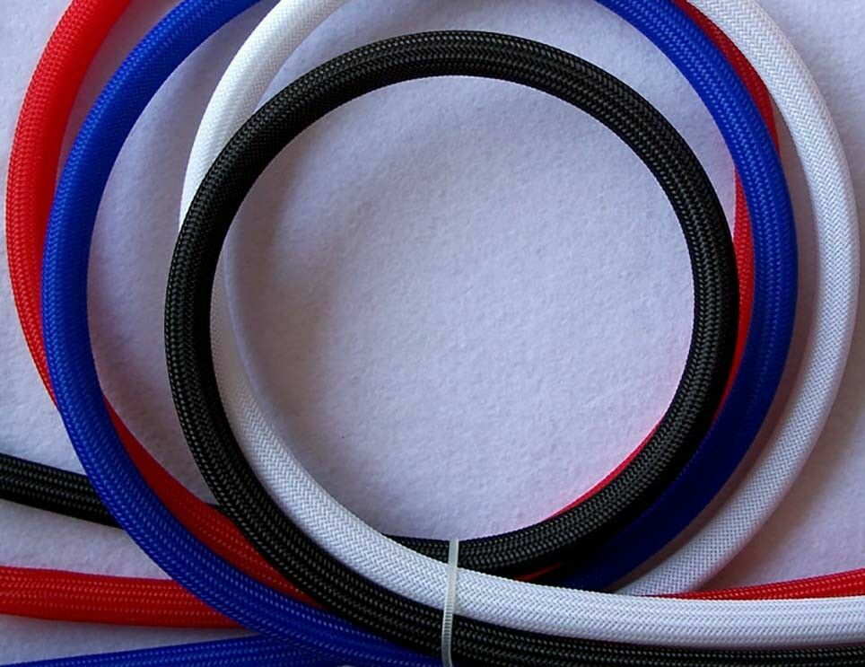 3mm-30mm White Expandable Braided Cable Sleeving/Sheathing/Auto Wire Harnessing