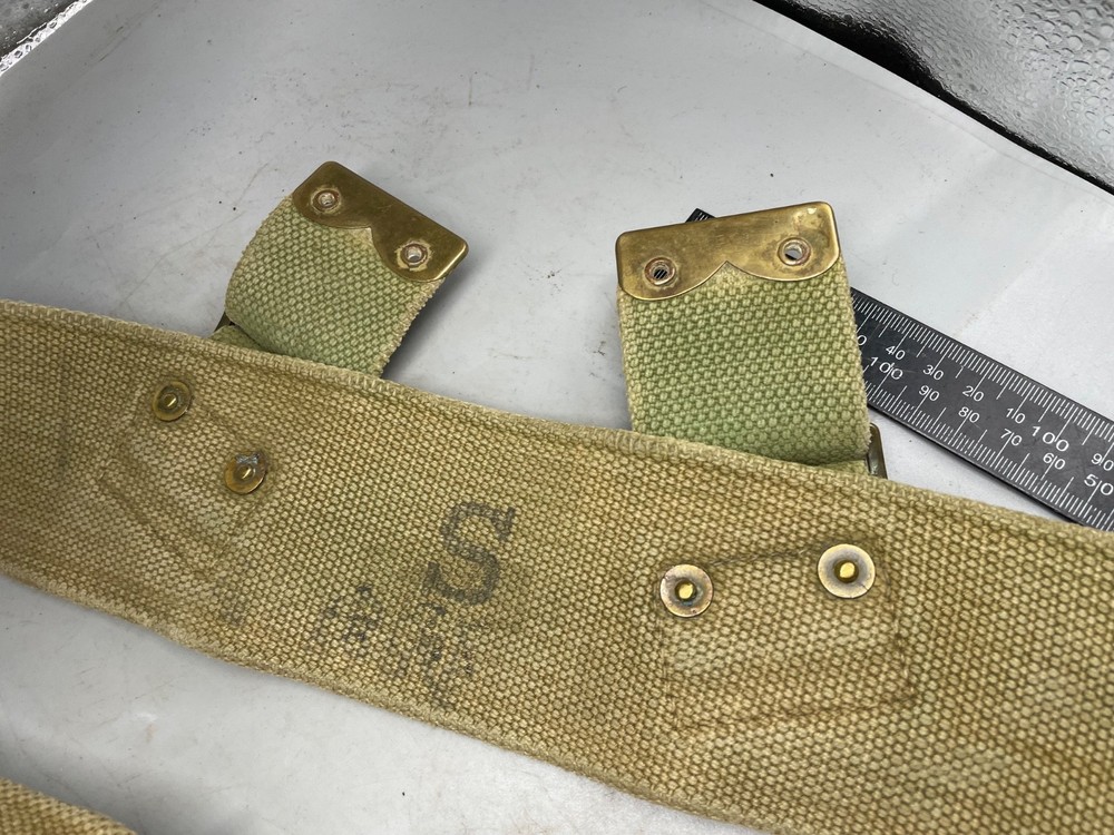 Original WW1 British Army 1908 Pattern Webbing Belt - 1928 Dated 38" Waist