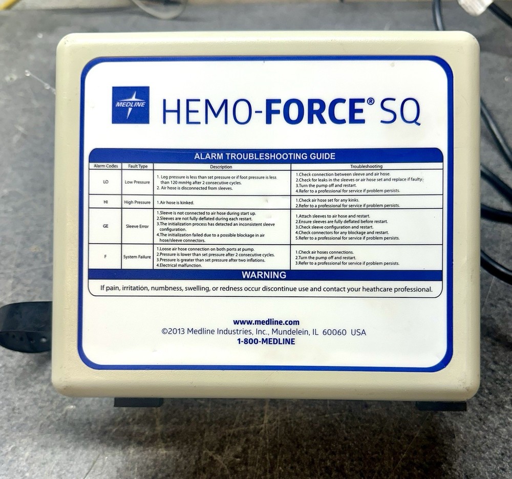 Medline Hemo-Force SQ Compression Therapy Pump MDS600SQ DVT Circulation System